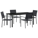 Garden Dining Set 5 pcs Black PE Rattan 3379082