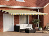 Electric Retractable Awning Green, Yellow and White 4 x 3 m 3419985