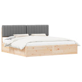 Bed Frame with Upholstered Headboard Light Grey 200 x 200 cm 3398209