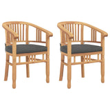 Chair with Cushion 2 pcs Brown 63 x 58 x 89 cm Solid Teak Wood 42008385