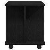 TV Cabinet with Castors Black Oak 80x40x45 cm Engineered Wood 862404
