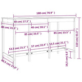 Bar Table 180x80x110 cm Solid Wood Pine 822162