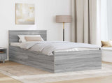 Bed Frame Grey Sonoma 90 x 200 cm Engineered Wood 3408625