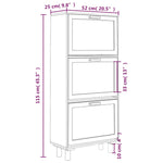 ZNTS Shoe Cabinet Brown 52x25x115 cm Engineered Wood&Natural Rattan 345650