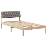 Bed frame Brown and taupe 100 x 200 cm Solid pine wood 878632