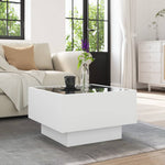 ZNTS Coffee Table with LED White 50x50x30 cm Engineered Wood 847504