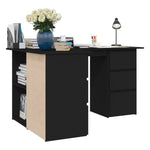 ZNTS Corner Desk Black 145x100x76 cm Engineered Wood 801090