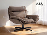 Accent Chair with 360 Swivel Armchair for Living Room with Padded Cushion Dark Brown T3398P550273