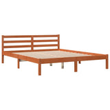 Bed Frame without Mattress Wax Brown 180x200 cm Super King Solid Wood Pine 844148
