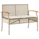 3 Piece Garden Dining Set with Cushions Beige Poly Rattan 3213584