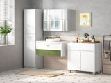 Freestanding Bathroom Cabinet, High Gloss Storage Cabinet with Doors and Adjustable Shelf, 60 x 30 x T3398P330430