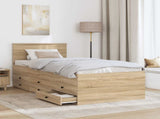 Daybed Manual Sonoma Oak and Black 100 x 200 cm Engineered Wood 3408517