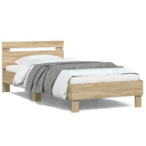 Bed Frame without Mattress with Headboard Sonoma Oak 100x200 cm 838528