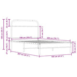 Bed Frame Without Mattress 100x200 cm Smoked Oak Engineered Wood 4100351