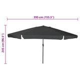 Garden Parasol Anthracite 394 x 394 x 248 cm 42003638