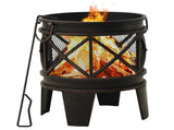 Rustic Fire Pit with Poker 42x54 cm Steel 313637