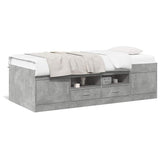 Daybed with Drawers without Mattress Concrete Grey 75x190 cm Small Single 3280261