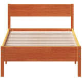 Bed Frame without Mattress Wax Brown 100x200 cm Solid Wood Pine 842761