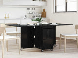 Dinning Table 2 pcs 140 x 80 x 77 cm Engineered Wood Black Oak 3424933
