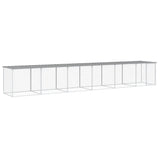 Chicken Cage with Roof Light Grey 603x98x90 cm Galvanised Steel 3189056