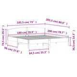 Bed Frame Wax Brown Solid pine wood, Plywood Super King Durable 3216193