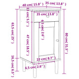 Bedside Cabinet SENJA Rattan Look White 40x35x80 cm Solid Wood Pine 358017