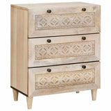 Sideboard 3 pcs White 180 x 33.5 x 75 cm Solid mango wood 3310071