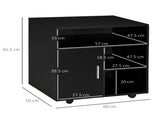 Multi-Storage Printer Stand Unit Office Desk Side Mobile Storage w/ Wheels Modern Style 60L x 50W x T3398P340956