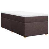 Box Spring Bed with Mattress Dark Brown 90x200 cm Fabric 3285348