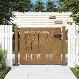 Garden Gate 100x100 cm Corten Steel Bamboo Design 153239