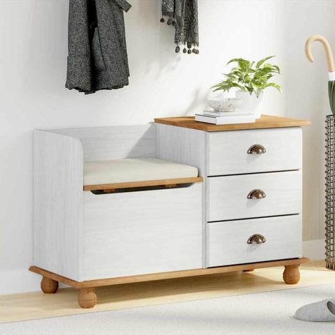 Entryway Storage Bench with Drawer ASKIM White 100 x 39 x 62 cm 4105441