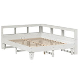 Bookcase Bed without Mattress White 140x200cm Solid Wood Pine 3324539
