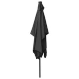 Garden Parasol with LEDs and Steel Pole Anthracite 2x3 m 313788