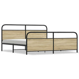 Metal Bed Frame without Mattress Sonoma Oak 183x213 cm 3318653