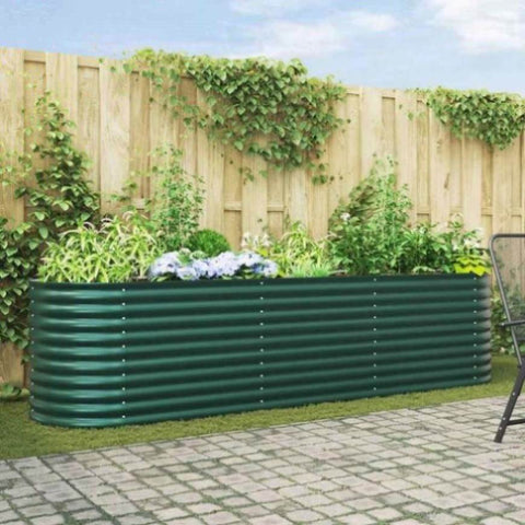 Garden Raised Bed Green 320 x 80 x 81 cm Steel 42008123