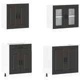 ZNTS 4 Piece Kitchen Cabinet Set Kalmar Black Engineered Wood 3314852