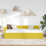 Corner Bed Frame with Headboard Yellow 90 cm x 190 cm Velvet 42016077