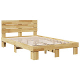 Bed Frame with Headboard without Mattress 120x190 cm Solid Wood Oak 3324136
