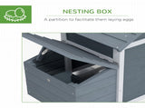 Small Chicken Coop with Run Hen House Poultry Coops Cages Nesting Box Grey 150.5 x 54 x 87cm T3398P350034