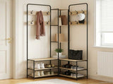 Coat Stand with Shoes Bench Sonoma Oak 143 x 30 x 199.5 cm 8012045