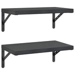 Wall Shelves 2 pcs 50x30 cm Black Stainless Steel 3214518