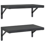Wall Shelves 2 pcs 50x30 cm Black Stainless Steel 3214518