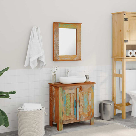 ZNTS Reclaimed Solid Wood Bathroom Vanity Cabinet Set with Mirror 241134