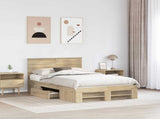 Bed Frame Sonoma Oak 120 x 200 cm Engineered Wood 3408783