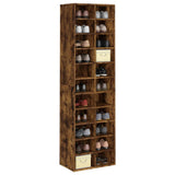 ZNTS Shoe Cabinet Smoked Oak 54x34x183 cm Engineered Wood 815300