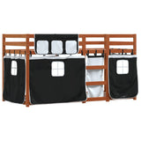 Bunk Bed without Mattress White&Black 90x190 cm Single Solid Wood Pine 3283949