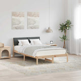 Bed frame Brown and dark grey 120 x 200 cm Solid pine wood 878540