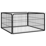 Dog Playpen 4 Panels Black 100x50 cm Powder-coated Steel 171794