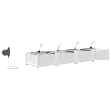 Garden Planter 4 pcs White 160 x 40 x 22 cm PP 42002912