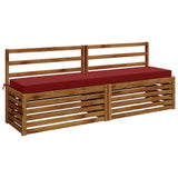 2-Piece Bench Cushions SOEST 2 pcs 100% Polyester Wine Red 950065